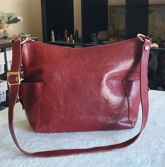 Valentina Handbags - Valentina Red Leather Shoulder Bag